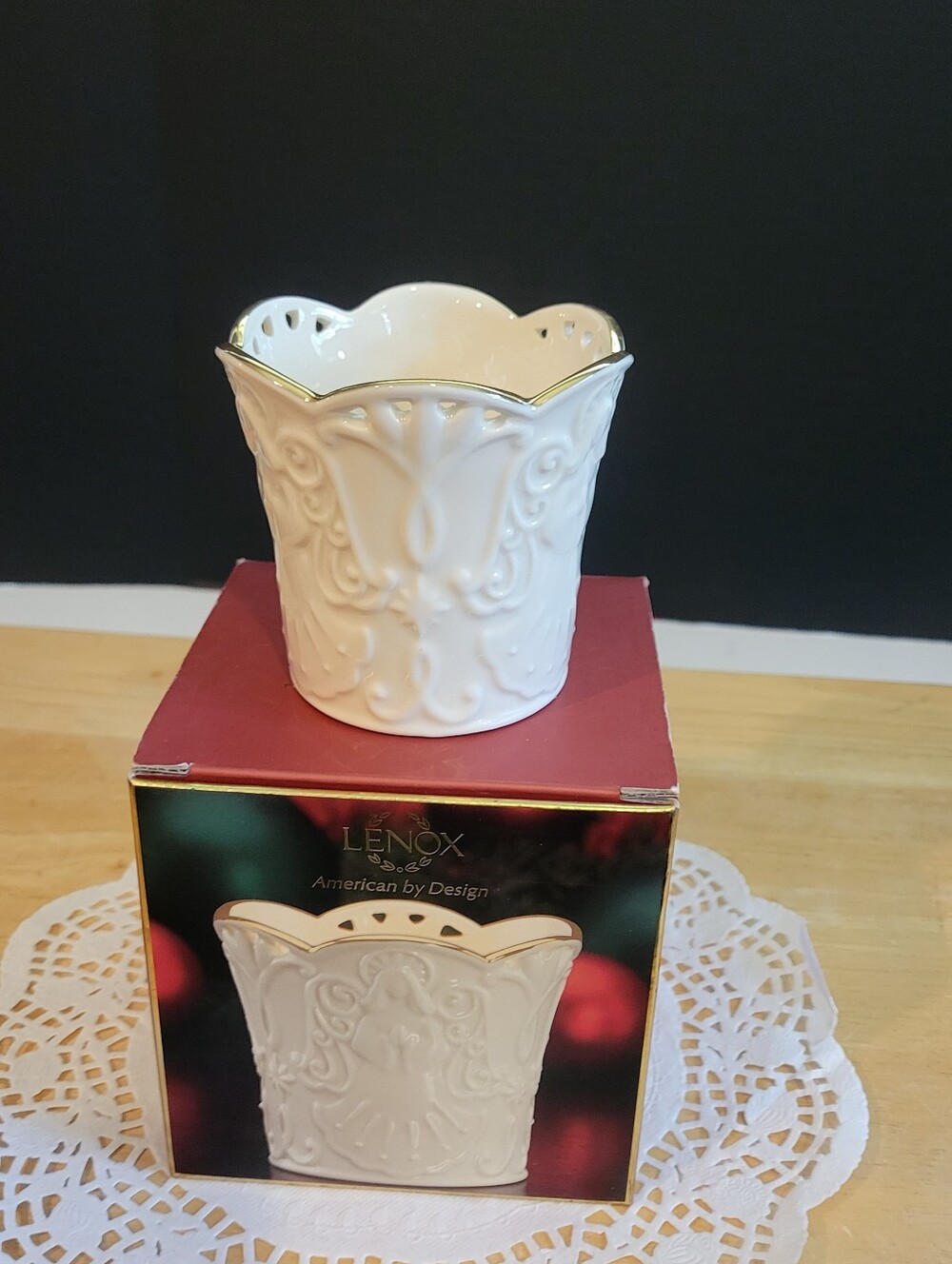 LENOX Merry Lights Angel Votive Candleholder New in Box 3" Tall